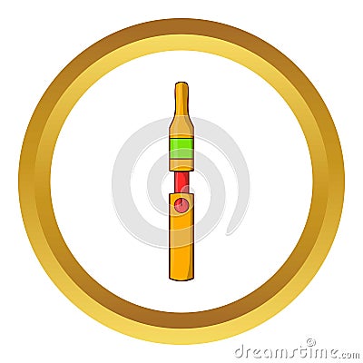 Yellow electronic cigarette vector icon Vector Illustration