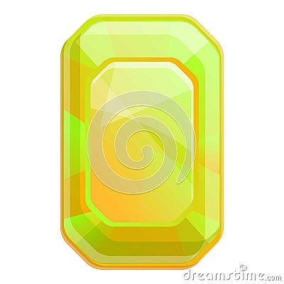 Yellow emerald icon, cartoon style Vector Illustration