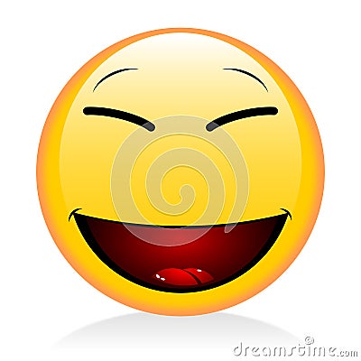 Yellow emoji, emoticon laughing - face expressions Cartoon Illustration