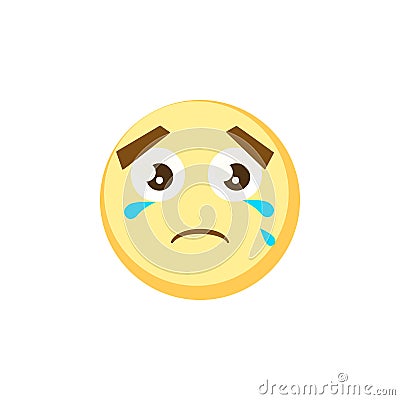 Yellow emoji icon for app game, ui or web design template. Vector emotion sign face Vector Illustration