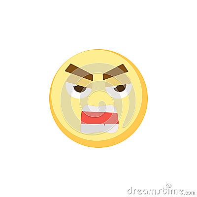 Yellow emoji icon for app game, ui or web design template. Vector emotion sign face Vector Illustration