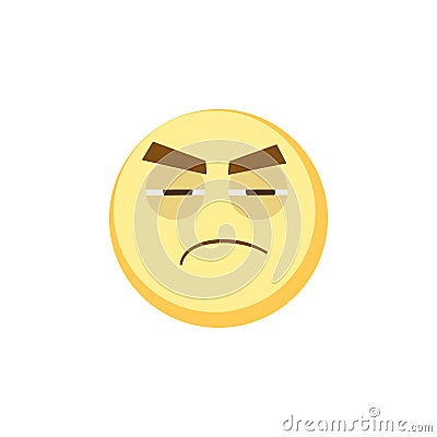 Yellow emoji icon for app game, ui or web design template. Vector emotion sign face Vector Illustration