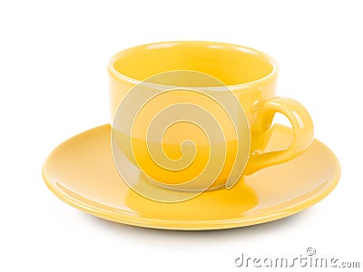 Yellow empty cup Stock Photo