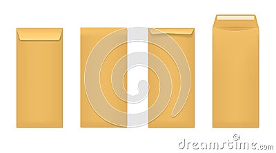 Yellow envelope collection Vector Illustration