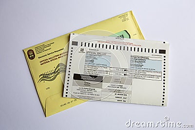 Official Primary Election Early Voting Ballot Editorial Stock Photo
