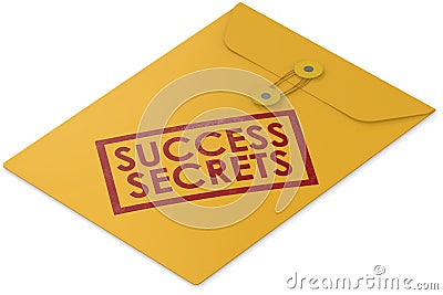 Yellow envelope with success secrets word Stock Photo