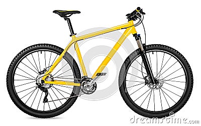 Yellow 29er mountain bike Stock Photo