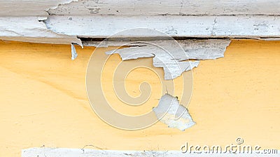 yellow erode painted concrete wall,grunge rough texture background Stock Photo