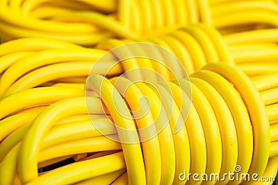 Yellow extension cord Stock Photo