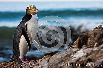 Yellow-eyed Penguin Stock Photo