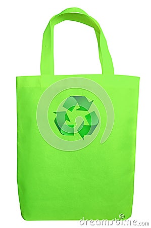 Yellow Fabric eco recycle bag Stock Photo