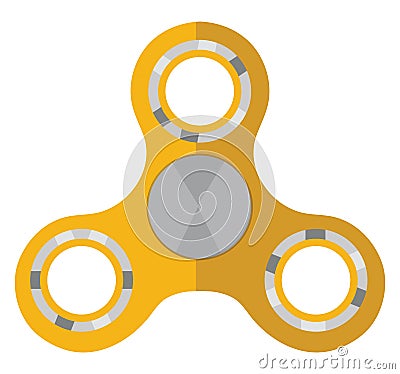 Yellow fidget spinner, icon Vector Illustration