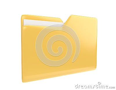 Yellow file folder 3d illustration icon isolated on white Stock Photo