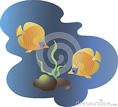 Yellow fish. Vector Image. Vector Illustration