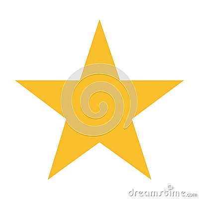 Yellow five points star on white background Vector Illustration