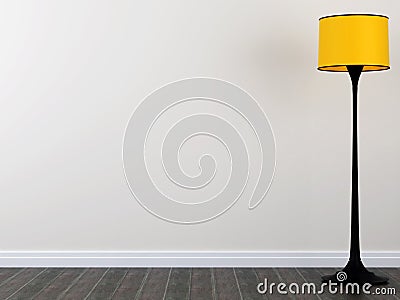 Yellow floor lamp Stock Photo