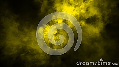 Yellow fog or smoke isolated special effect on the floor. Yellow cloudiness, mist or smog background. Design element Stock Photo