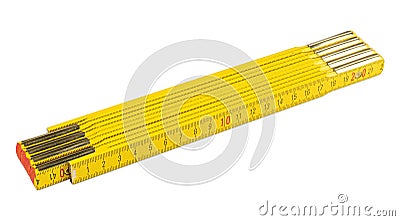 Yellow folding rule Stock Photo