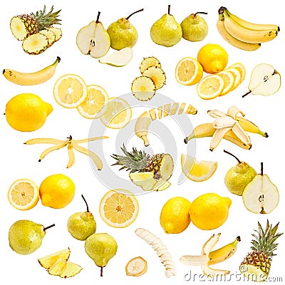 Yellow food collection Stock Photo