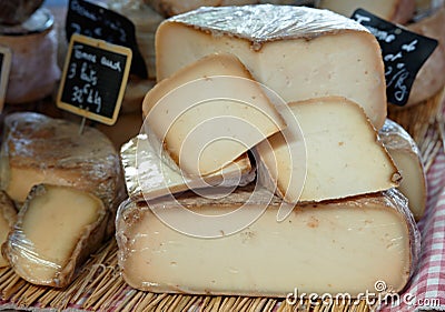 Yellow French cheese Stock Photo