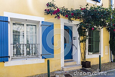 Yellow french house Stock Photo