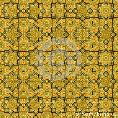 Yellow and geen octagonal pattern Stock Photo