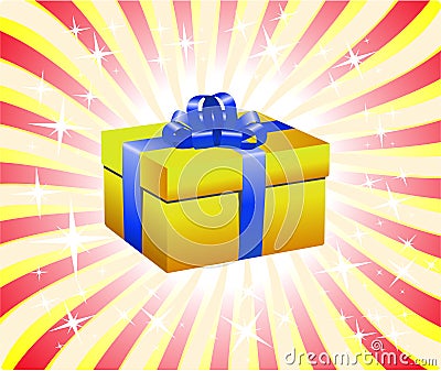 Yellow gift box Vector Illustration