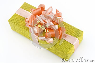 Yellow gift box Stock Photo