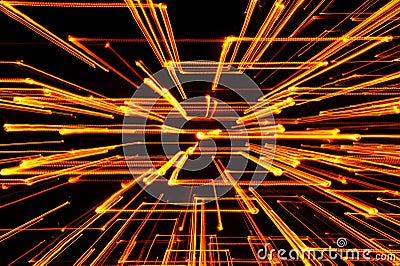 Yellow Glowing Geometric Lines Stock Photo