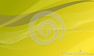 yellow gold color lines waves curves smooth gradient abstract background Vector Illustration