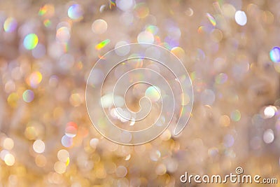 Yellow gold and color pearl sparkle bokeh light background Stock Photo