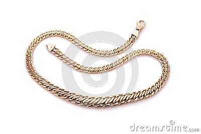 Yellow gold necklace Stock Photo