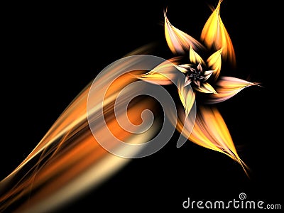 Yellow and gold shooting star flower abstract Stock Photo