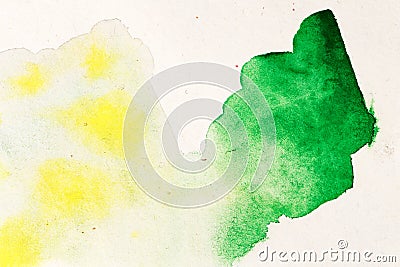 Yellow green abstraction in watercolor Stock Photo