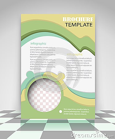 Yellow and green creative flyer design Vector Illustration