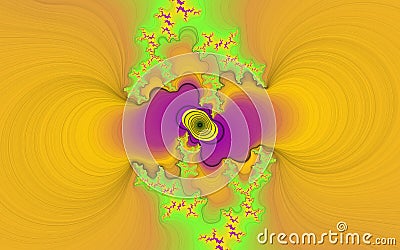 Yellow green fractal, abstract design, energy pattern Stock Photo