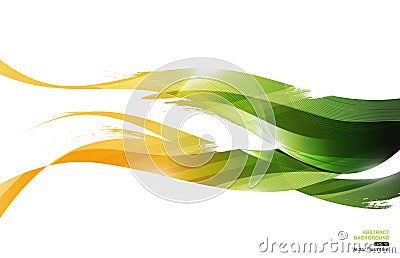 Yellow Green Ink Stripe Wave Abstract Background, concept leaf, vector illustration Vector Illustration