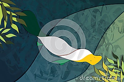 Yellow and Green Platypus Illustration Stock Photo