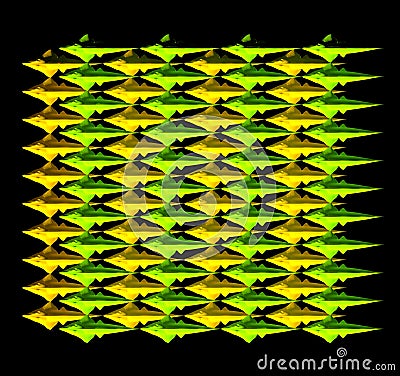 A yellow-green tilted pattern of many fishes Stock Photo