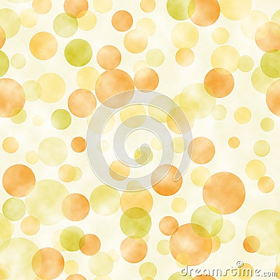 Yellow and green watercolored transparent circles background pattern Stock Photo