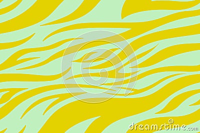 Yellow green Zebra print. Stripes, animal skin, tiger stripes, abstract pattern, line background. Black and white vector Vector Illustration