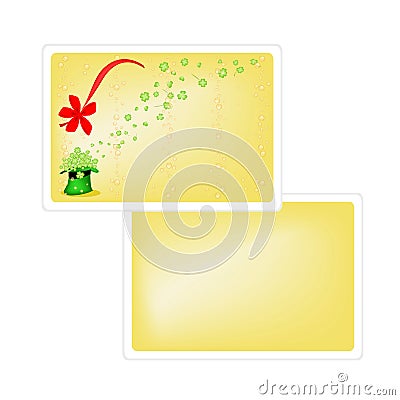 Yellow Greeting Card of Saint Patrick Day Vector Illustration