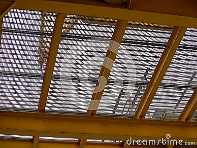 Yellow grid construction floor Stock Photo