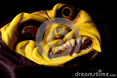 Yellow Halloween mask Stock Photo
