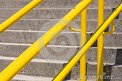 Yellow handrail Stock Photo