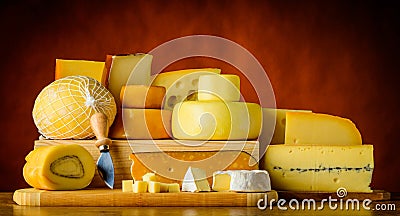 Yellow Hard Cheese Stock Photo