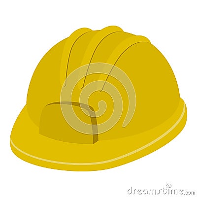 Safety Helmet or Hard Hat Flat Icon on White Vector Illustration