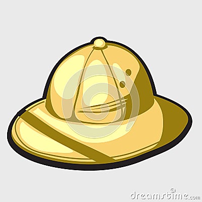 Yellow hat of african hunter Vector Illustration