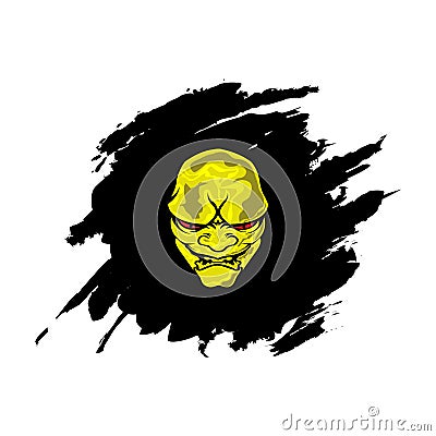 Yellow head devil with abstract black background Stock Photo