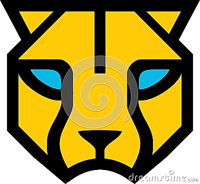 Yellow head panther logo Vector Illustration